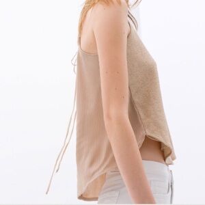 Zara Shimmery Gold Spaghetti Strap Tank Top